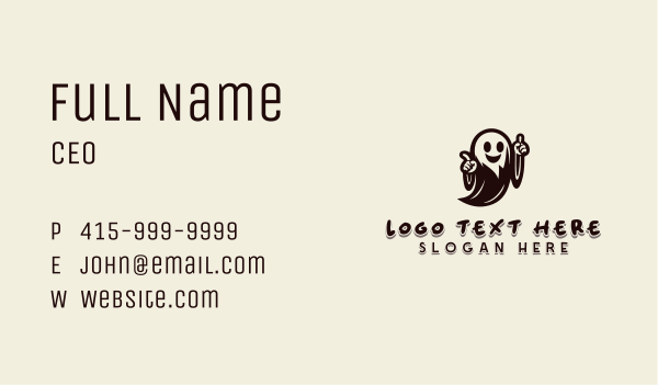 Creepy Halloween Ghost Business Card Design Image Preview