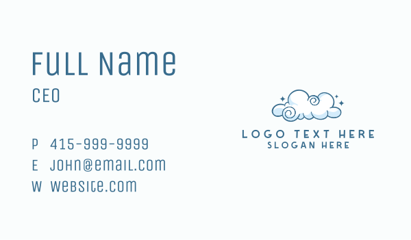 Cute Quirky Cloud Business Card Design Image Preview