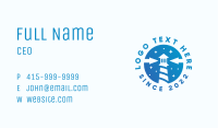 Blue Lighthouse Arrow Business Card Image Preview