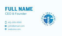 Blue Lighthouse Arrow Business Card Image Preview