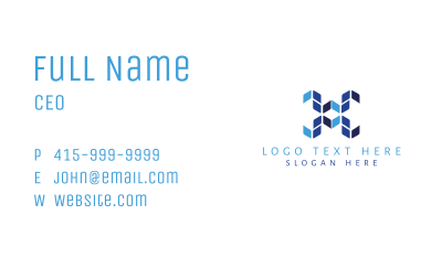 Blue Mosaic H Business Card Image Preview