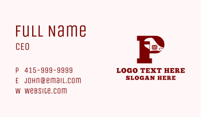 Spanner Wrench Letter P Business Card