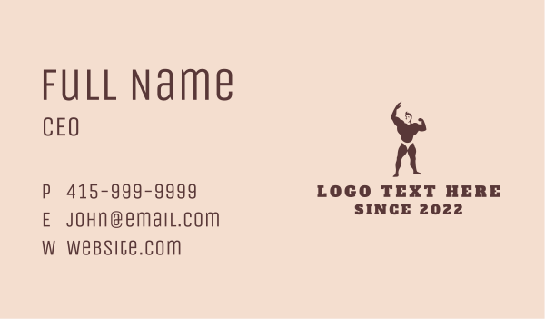 Strong Muscular Man  Business Card Design Image Preview