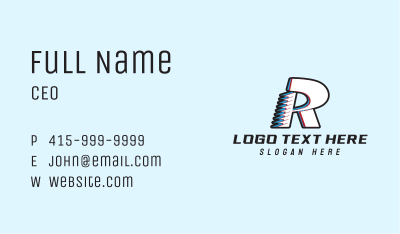 Motorsports Racing Letter R Business Card Image Preview