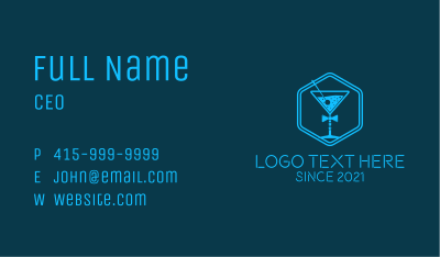 Blue  Gentleman Cocktail Business Card Image Preview