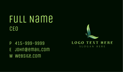 Organic Leaf Letter L Business Card Image Preview