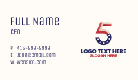 Patriotic Number 5 Business Card Image Preview