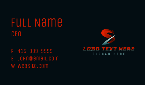  Swoosh Esports Gaming Letter S Business Card Design Image Preview