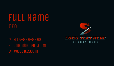  Swoosh Esports Gaming Letter S Business Card Image Preview