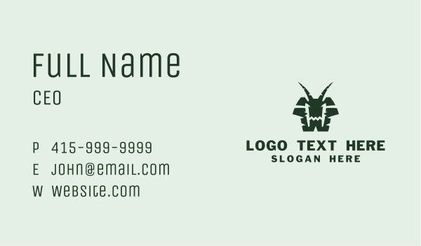 Demon Horns Reptile Gaming Business Card Design Image Preview