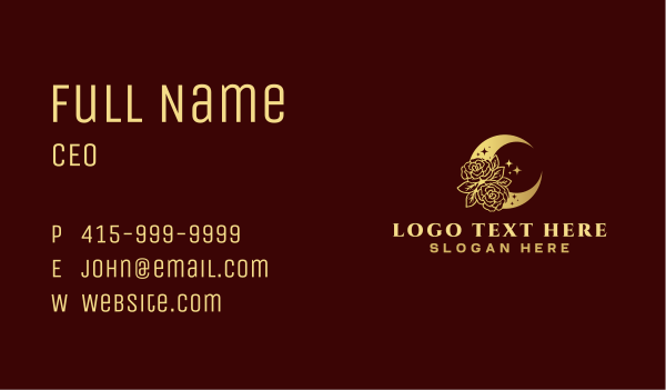 Premium Rose Moon Business Card Design Image Preview