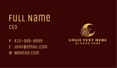 Premium Rose Moon Business Card Image Preview