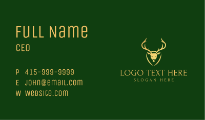 Gold Deer Head Business Card Image Preview