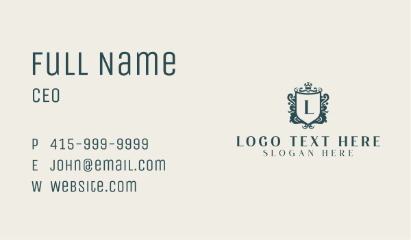 Upscale Royal Shield Business Card Design Image Preview