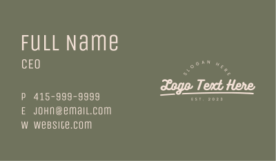 Hipster Brand Wordmark Business Card Image Preview