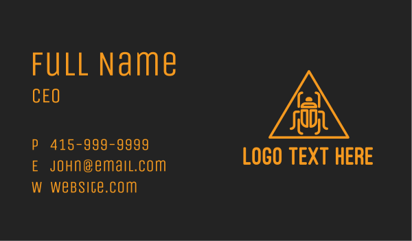 Orange Pyramid Beetle  Business Card Design Image Preview