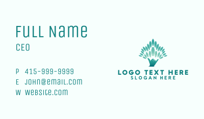 Green Tree Hand Business Card Image Preview