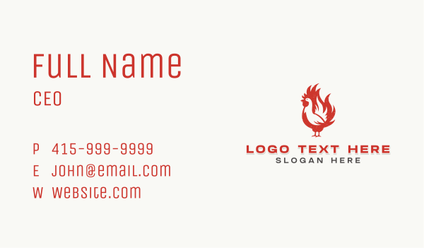 Chicken Flame BBQ Grill Business Card Design Image Preview