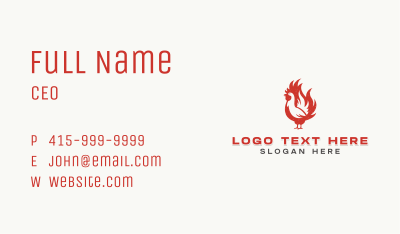 Chicken Flame BBQ Grill Business Card Image Preview