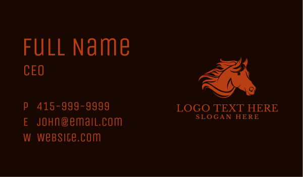 Equestrian Stallion Head Business Card Design Image Preview
