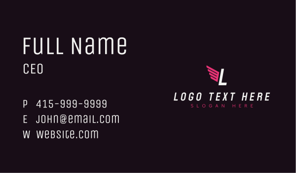Wings Logistics Lettermark Business Card Design Image Preview
