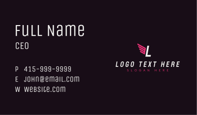 Wings Logistics Lettermark Business Card Image Preview