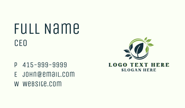 Organic Botanical Leaf Business Card Design Image Preview