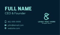 Teal Ampersand Lettering Business Card Image Preview