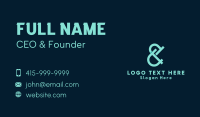 Teal Ampersand Lettering Business Card Design