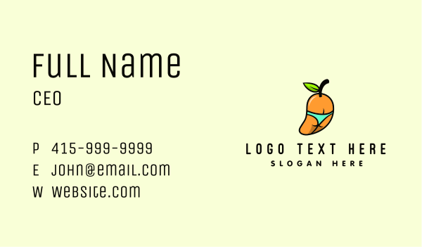 Sexy Mango Bikini Business Card Design Image Preview