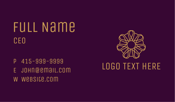 Golden Flower Ornament Business Card Design Image Preview