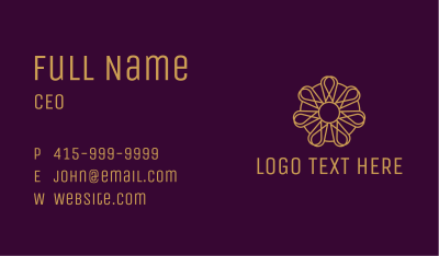 Golden Flower Ornament Business Card Image Preview