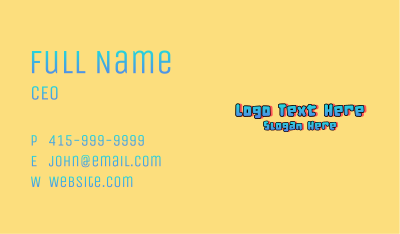 Fun Cartoon Gradient Wordmark Business Card Image Preview