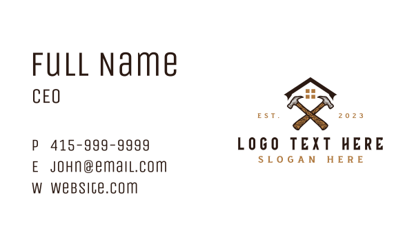 Hammer Carpentry Tool Business Card Design Image Preview