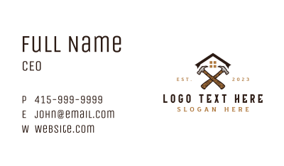 Hammer Carpentry Tool Business Card Image Preview