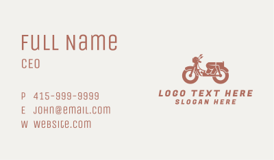 Brown Retro Scooter Business Card Image Preview