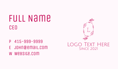 Nature Flower Letter Business Card Image Preview