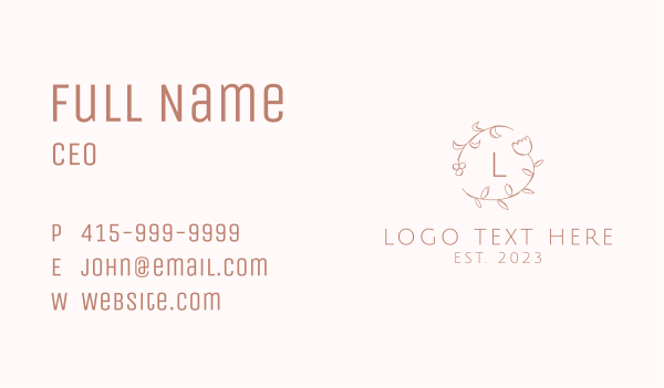 Floral Sketch Letter Business Card Design Image Preview