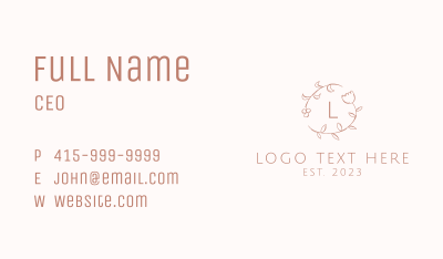Floral Sketch Letter Business Card Image Preview