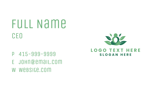 Meditation Human Leaf Business Card Design Image Preview