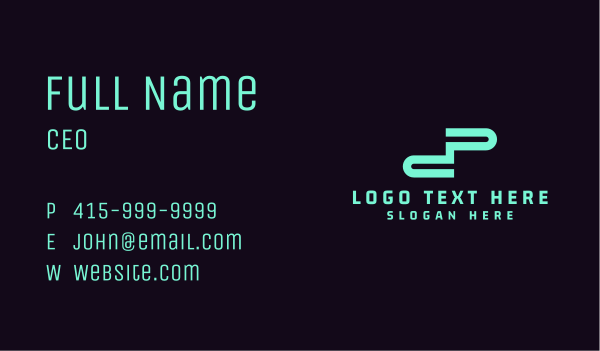 Blue Tech Letter DP Business Card Design Image Preview