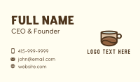 Brown Coffee Bean Cup Business Card Design