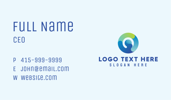 Gradient Tech Letter O Business Card Design Image Preview