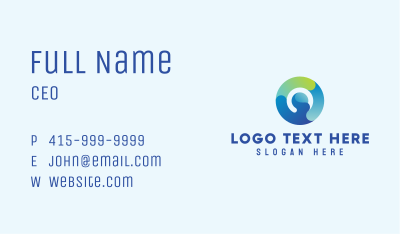 Gradient Tech Letter O Business Card Image Preview