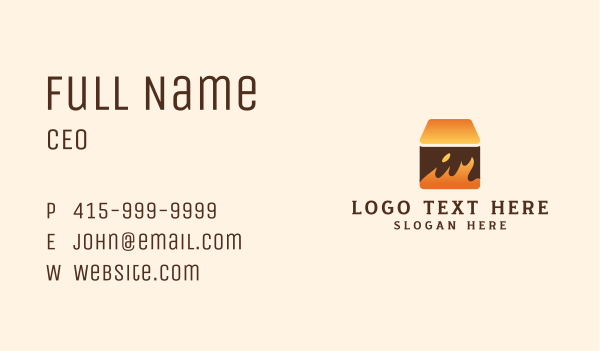 Fire Cube Box Business Card Design Image Preview