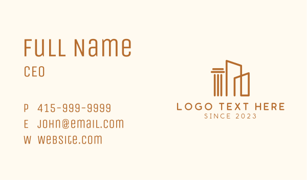 Pillar Building Structure Business Card Design Image Preview