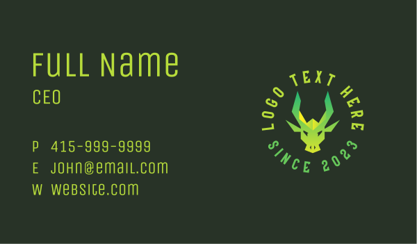 Green Gaming Dragon Business Card Design Image Preview
