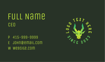 Green Gaming Dragon Business Card Image Preview