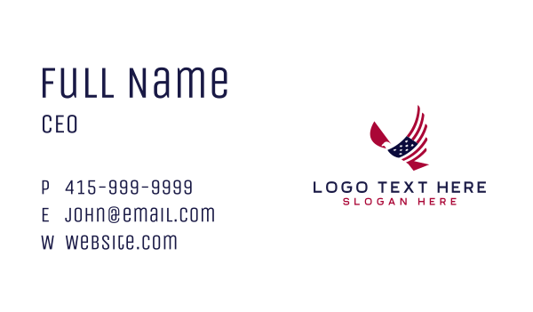 American Eagle Flag Wing Business Card Design Image Preview