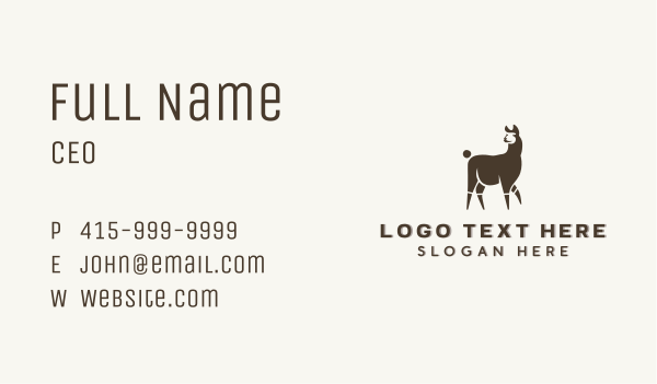 Animal Zoo Llama Business Card Design Image Preview